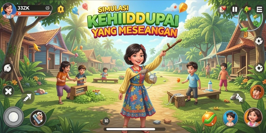 Tampilan screenshot 33ZK yang menunjukkan aktivitas gameplay simulasi.