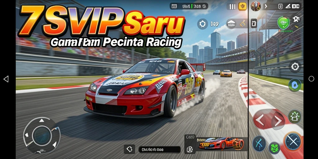 Tampilan gameplay <strong>7SVIP</strong> yang menegangkan dan seru saat balapan.