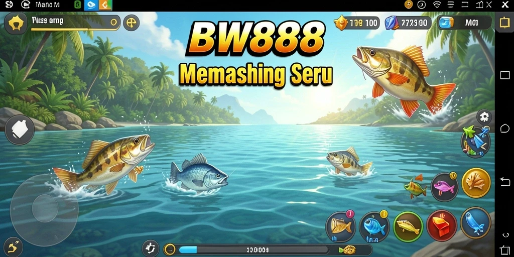 Tampilan gameplay BW888 yang menampilkan aksi memancing yang seru.