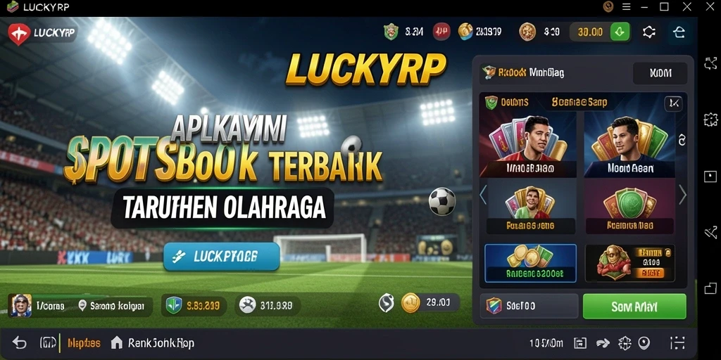 Screenshot utama LUCKYRP menampilkan pengalaman taruhan olahraga yang mendebarkan.