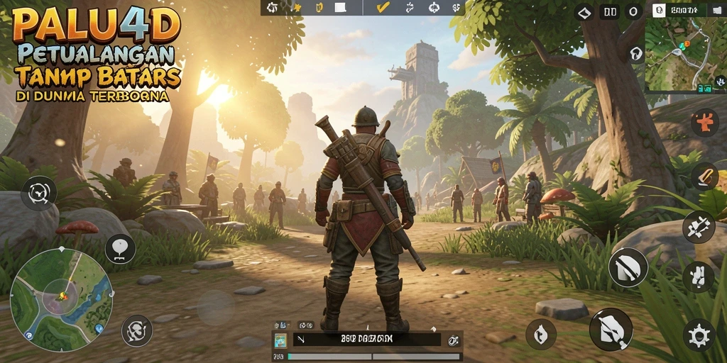 Screenshot gameplay PALU4D menunjukkan dunia terbuka yang menakjubkan.