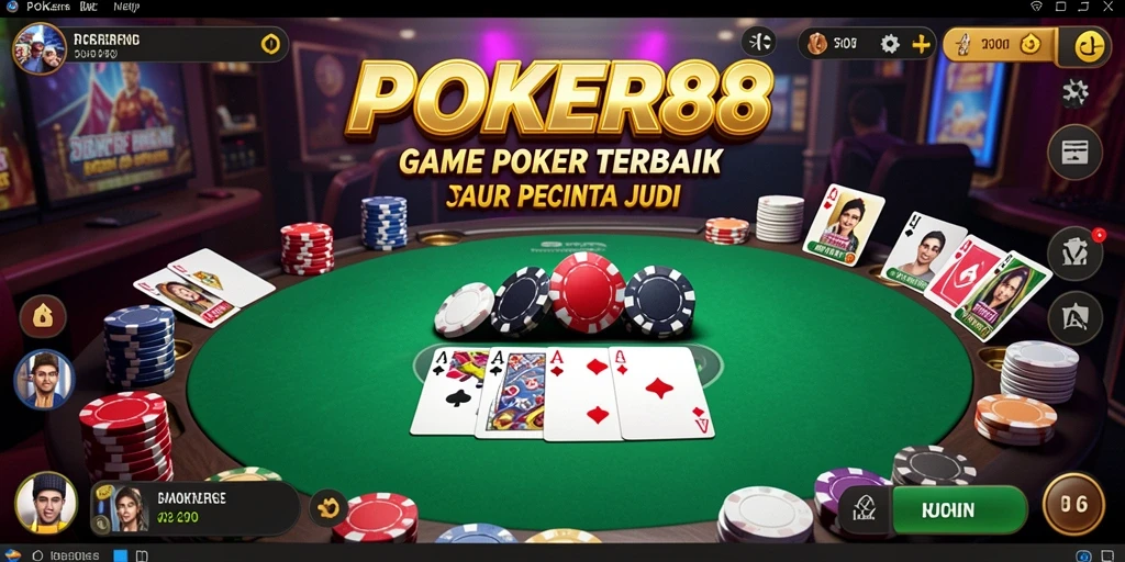 Tampilan menarik dari gameplay POKER88 yang seru.
