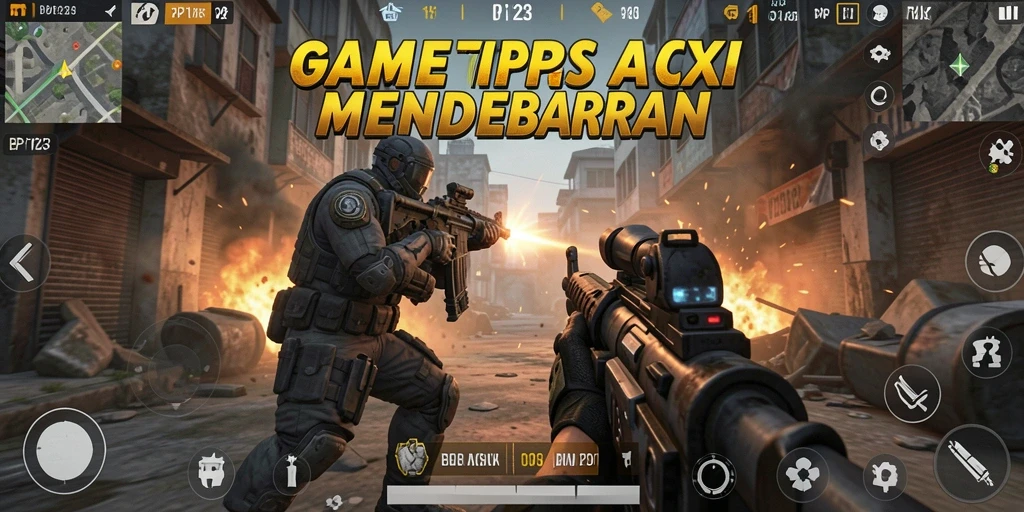 Screenshot PP123 memperlihatkan aksi tembak-menembak yang memukau di dalam game TPS.