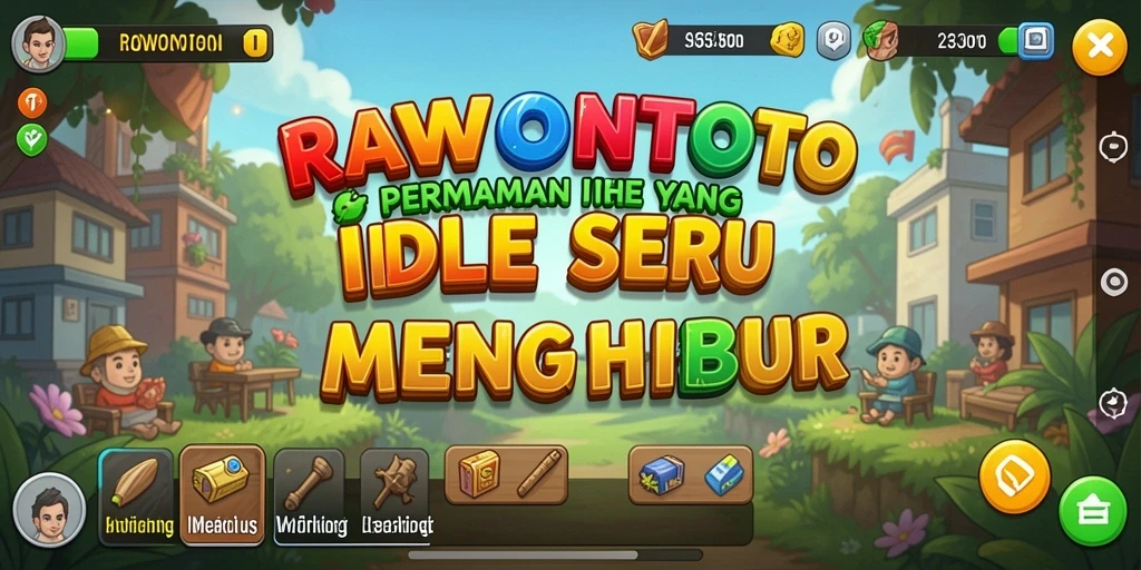 Tampilan gameplay <strong>RAWONTOTO</strong> yang menampilkan pengelolaan sumber daya dengan mudah.
