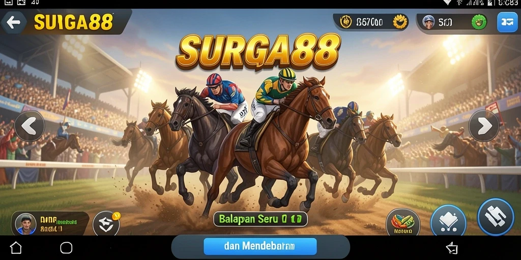 Screenshot gameplay SURGA88 menunjukkan aksi balapan yang mendebarkan.