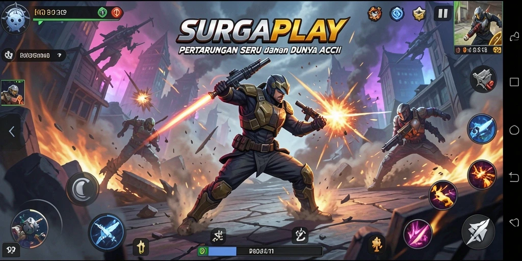 Tampilan gameplay SURGAPLAY yang penuh aksi dan seru.