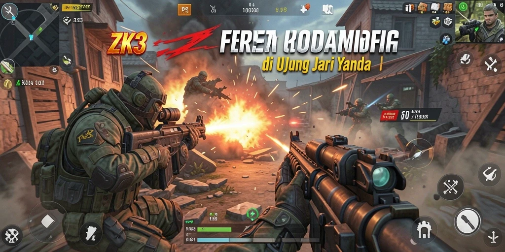 Gameplay menarik ZK3 dengan aksi tembak-menembak yang intens.