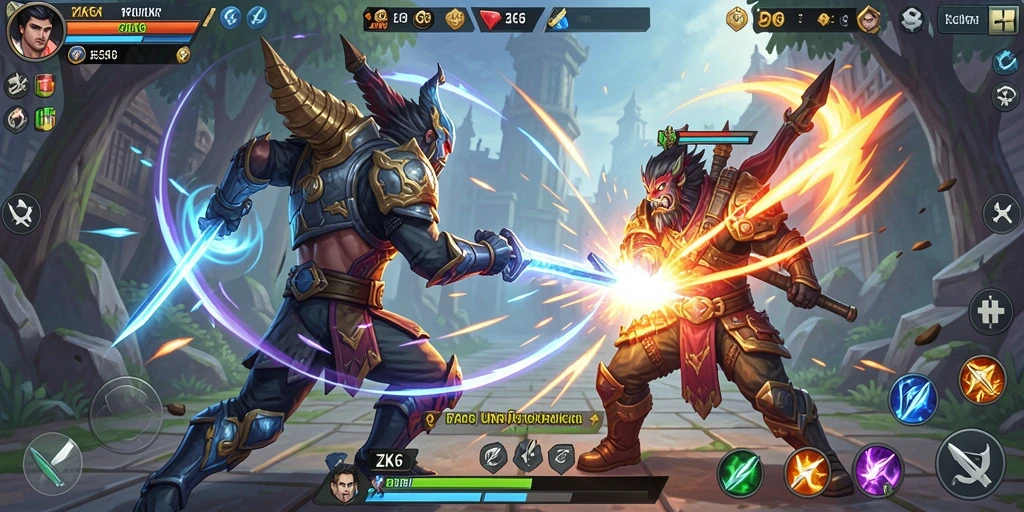 Screenshot utama ZK6 menampilkan aksi pertarungan yang dinamis dan karakter-karakter yang kuat.